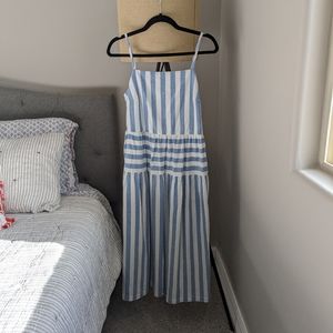 Universal Thread White and Light Blue Striped Sundress Women's Size M